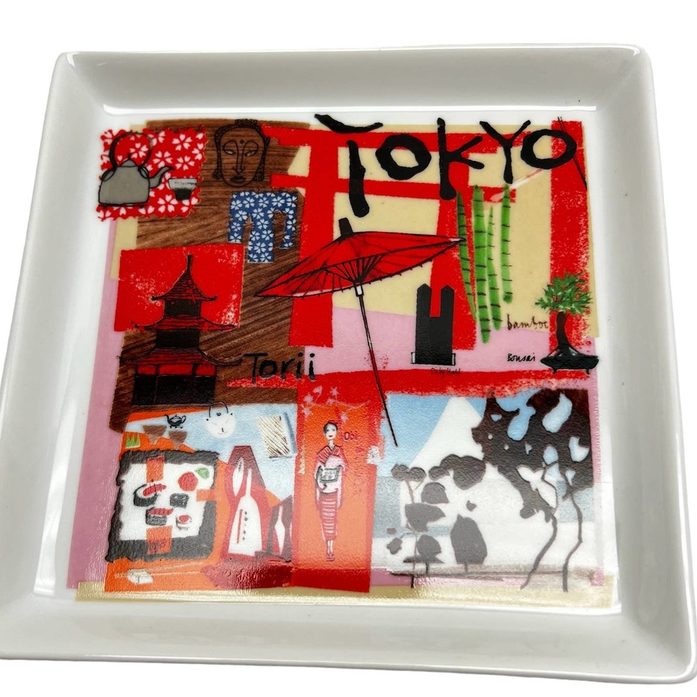 Crate and Barrel Travel Plate Appetizer Plate City Scene TOKYO Replacement 5.75"